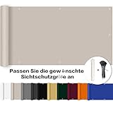 Taupe Balkonverkleidung Sichtschutz 145 x 2000 cm Wind & UV-Schutz mit Ösen inklusive Nylon...