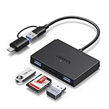 UGREEN 4 in 1 SD Kartenleser, USB C & USB 3.0 OTG Adapter und Kartenlesegerät mit SD, TF and 2*USB...