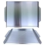 Gardenko Grillplatte 40x29 cm aus Edelstahl, 1 kg, 1 mm dick – Grillpfanne mit Griffen & hohen...
