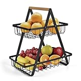 EWEMOSI Obst Etagere Obstkörbe mit 2 Etagen Obstschale Moderne Obstschale, Praktischer Obstkörbe...