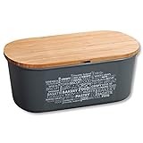 KESPER | Brotbox, Material: Bambus, Kunststoff, Maße: B 34 x T 18 x H 14 cm, Farbe: Grau | 58501