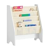 SoBuy FRG225-W Kinder-Bücherregal Hängefächerregal Zeitungsständer mit 4 Ablagefächern...