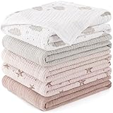 Susurration Mulltücher Baby Spucktücher,5er-Pack 100% Baumwolle Spucktücher Baby für Jungen und...