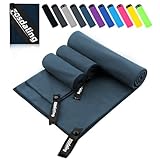 Mikrofaser Handtuch 3er Set - Groß 200×100cm & 2 Klein 80×40cm, Schnelltrocknend Microfaser...