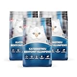 Bentonit Katzenstreu 30 Liter – Ultra Saugfähig, Staubarm & Antibakteriell – Klumpstreu für...