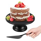 2 Stück Tortenplatte, Tortenständer 12 Zoll Kuchenständer Multifunktional Kuchenplatte Bambus...