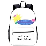 hadefa Personalisierter Rucksack, personalisierter Text-/Foto-Rucksack, Laptop-Rucksack für Herren...