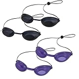 FeiOne 4 Stück UV Schutzbrille, Solarium Brille, Augenklappe Infrarot Solarium Schutzbrille, für...