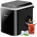 Eiswürfelmaschine, 120W Eiswürfelbereiter 8 Eiswürfel in 8-10 Minuten, 12kg/24h, LED Display Ice...