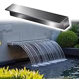 Wasserfall-Überlauf aus Edelstahl für Teiche und Terrassen, robust, 194,8 cm, ideal für...