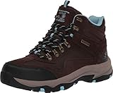 Skechers Damen Trego Base Camp Walking-Schuh, Chocolate Suede Textile Light Blue Trim, 39 EU