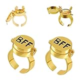 Shengruili 2 Stück Beste Freunde für Immer Ringe,Einstellbar Offene Kappe Ring,Süßes BFF...