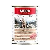 MERA Pure Sensitive Rind, Hundefutter nass mit hohem Fleischanteil und getreidefrei, Nassfutter aus...