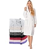 Bademantel Damen - 100% Baumwolle (350g/m²) OEKO-TEX® Zertifiziert - Morgenmantel Damen mit...