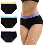 INNERSY Periodenunterwäsche Auslaufsicher Damen Period Panties Menstruation Unterwäsche 3 Schwarz...