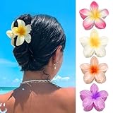 4 Stück Haarklammer Blume,4 Colors Egg Flower Hair Claw Clips,rutschfeste Haarklammern für...