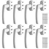 GETLITOOL Fenstergriffe Weiß, 8 Stück Fensterschloss Aluminium Ohne Schließzylinder,...