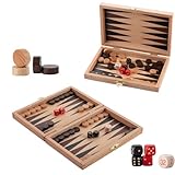 Reise Backgammon Holz Hochwertig | Master of Chess | Buchenholz Backgammon Koffer 19 x 25 cm |...