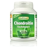 Greenfood Chondroitin, 460 mg, hochdosiert, 120 Kapseln - hohe Bioverfügbarkeit. OHNE künstliche...