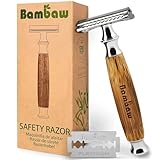 Rasierhobel Damen Und Herren | Safety Razor mit Bambusgriff | Naßrasierer Damen Und Herren |...