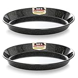 culinario 2er Set Emaille Pizzablech/Zwiebelkuchenblech Ø 30cm, rund, antihaft, schwarz, Made in...