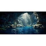 MIRRORANG 120x61cm Aquarium Hintergrund Berg Steine Höhle Aquarium Hintergrund Fluss Bett & See...