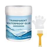 Dichtmasse Wasserfest,300g Transparenter Leckage-Schutz Dichtstoff - Reparaturmittel Mit Handschuhen...
