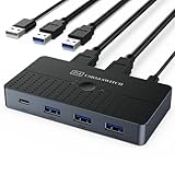 WOURRD USB 3.0 Switcher Selector 2 Computer Sharing 4 USB Devices Keyboards Screen Switching For...
