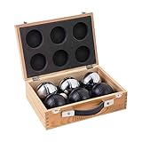 Engelhart - 010208 - Set Luxusbälle In Einer Holzkiste - Boules-Set, 6-Teilig, Schwarz/Silber - 720...