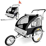 SAMAX Fahrradanhänger Jogger 2in1 Kinderanhänger Kinderfahrradanhänger Transportwagen...