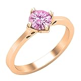 Dazzlingrock Collection 6,5 mm runder künstlicher rosa Saphir bequeme Passform...