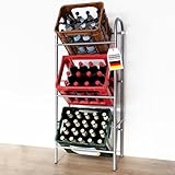 Floordirekt Getränkekistenregal für 3 oder 6 Kästen - Flaschenkastenregal Flaschenkastenständer...