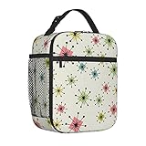 Atomic Stars Retro-Muster, bedruckt, wiederverwendbar, tragbar, isolierte Lunchbox, Lunch-Organizer,...