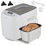 Arebos Brotbackautomat 1500g | mit 15 Programmen | 2 Knethaken | Timer | LCD Display | 3...