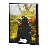 Elbenwald Star Wars Wandbild mit Grogu Motiv aus The Mandalorian batteriebetrieben 30 x 40 x 3,8 cm...