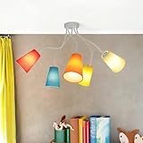 Licht-Erlebnisse Kinder Deckenlampe bunt Stoffschirme flexibel verstellbar in Orange Gelb Grün rot...