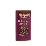 Heilemann kleine Schokoladen-Tafel gefüllt, Mini-Täfelchen, 45 g (Holunder-Trüffel Edelbitter)