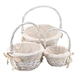 Ideen mit Herz Weiden-Körbe | Holz-Korb mit Stoff | Präsentkorb | Geschenk-Verpackung | Deko | 3...