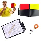 Schiedsrichter Set,Rote Und Gelbe Karte Fussball,Schiedsrichter Set Karten Schiedsrichterpfeife,Mit...