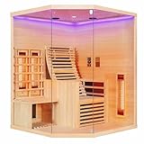 Infrarotkabine Infrarotsauna Carbon 3, Für 2 Personen, Mit Relax Stuhl, LED Beleuchtung, MP3 Player...