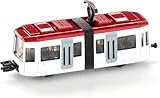 siku 1011, Straßenbahn, Metall/Kunststoff, Weiß/Rot, Standard-siku-Eisenbahnkupplungen zum...