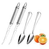 Grapefruit Messer, Edelstahl Grapefruit Messer 2 Stück, Grapefruit Messer gebogen mit 2 Stück...