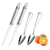 Grapefruit Messer, Edelstahl Grapefruit Messer 2 Stück, Grapefruit Messer gebogen mit 2 Stück...