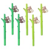QUMIIRITY 6 Stück Pack Niedliche Affen Gelstifte mit Feiner Spitze Schwarzer Tinte Schutzkappe...