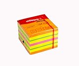 Kores N48460 Haftnotizen Würfel, 50 x 50 mm, neonfarben, 5-farbig