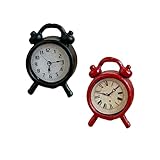 TOWARDSNAN 2 Stück Vintage Bronze Miniaturuhren Handgefertigt Legierung Schreibtischdekoration Für...