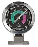 TFA Dostmann Kühlschrankthermometer analog 14.4011.60 aus Edelstahl auch geeignet für Gefriertruhe...