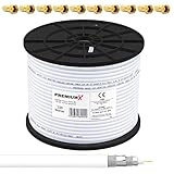Premium X 100m BASIC Koaxialkabel 135dB 4-fach SAT Antennenkabel Koax-Kabel DVB-S / S2 DVB-C DVB-T...