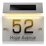 Solar Hausnummernschild Licht LED Adressschild Tür Nummernschild Solar Adresse Dual Color,...