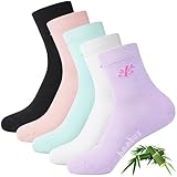 Jeasona 5 Paare Bambus Socken Damen 39-42 Bunt Socken Damen Socken Lang Damen-Socken Bambus...